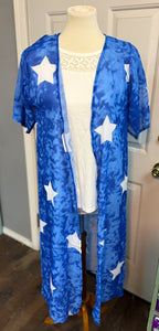 Grace & Emma Star Struck Duster with Red Sequin Detail