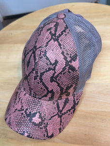 CC Beanie Pink Snakeskin Baseball Hat