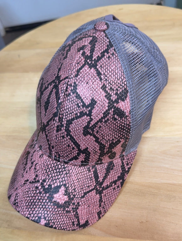 CC Beanie Pink Snakeskin Baseball Hat