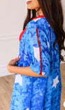 Grace & Emma Star Struck Duster with Red Sequin Detail