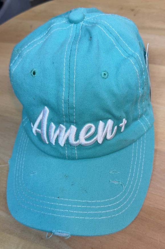 Amen Turquoise Baseball Cap
