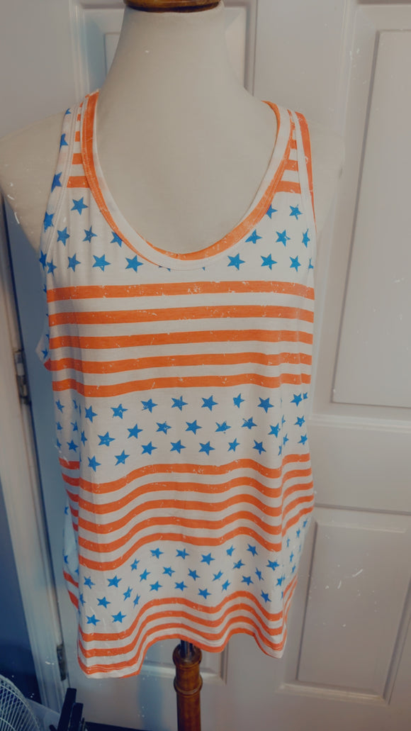 LAST ONE Red White and Blue Tank