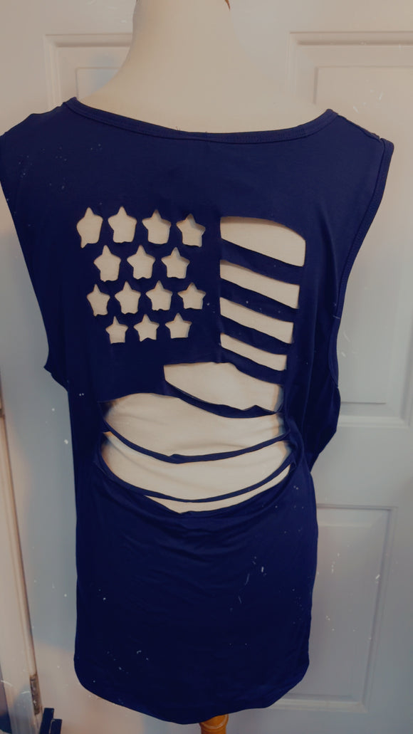LAST ONE Cut out Flag Navy Tank