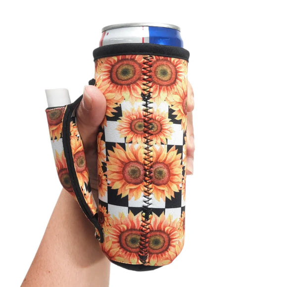 Sunflowers & Checkers 12oz Slim Can Handler