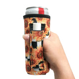 Sunflowers & Checkers 12oz Slim Can Handler