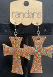 Randans Glitter Cross Earrings